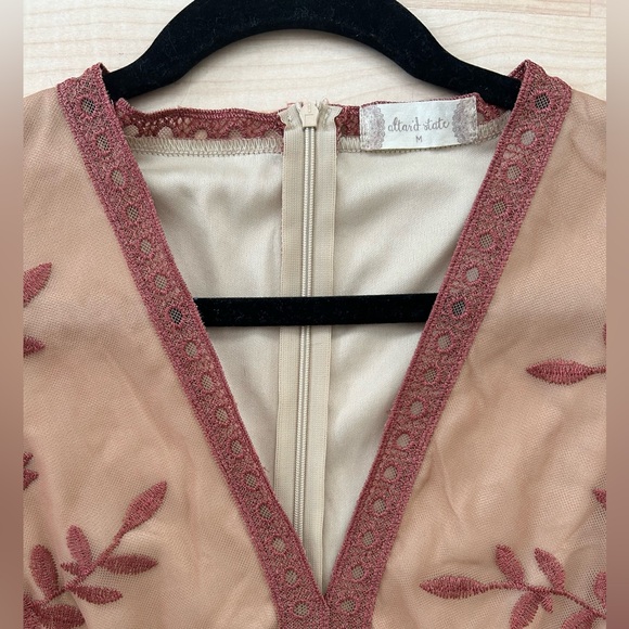 Altar'd State Rose and Tan Embroidered Dress - Picture 4 of 5